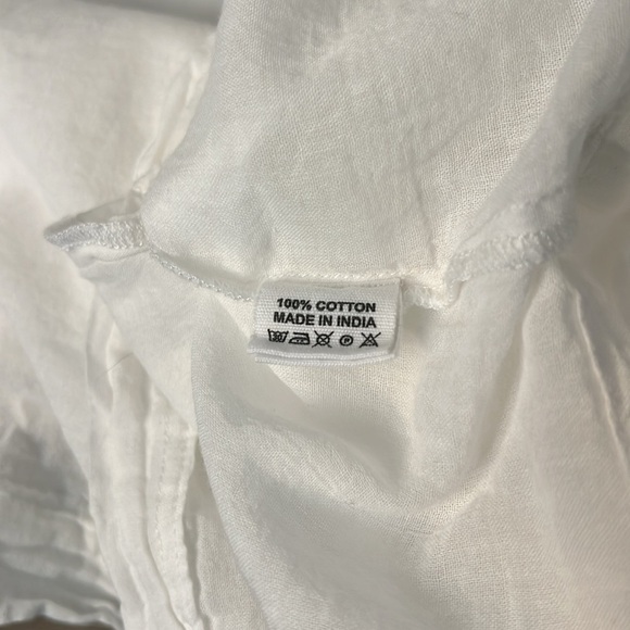 LOVE SHACK BY ANOUSKA WHITE ORGANIC COTTON MINI DRESS SIZE MEDIUM - Picture 13 of 16